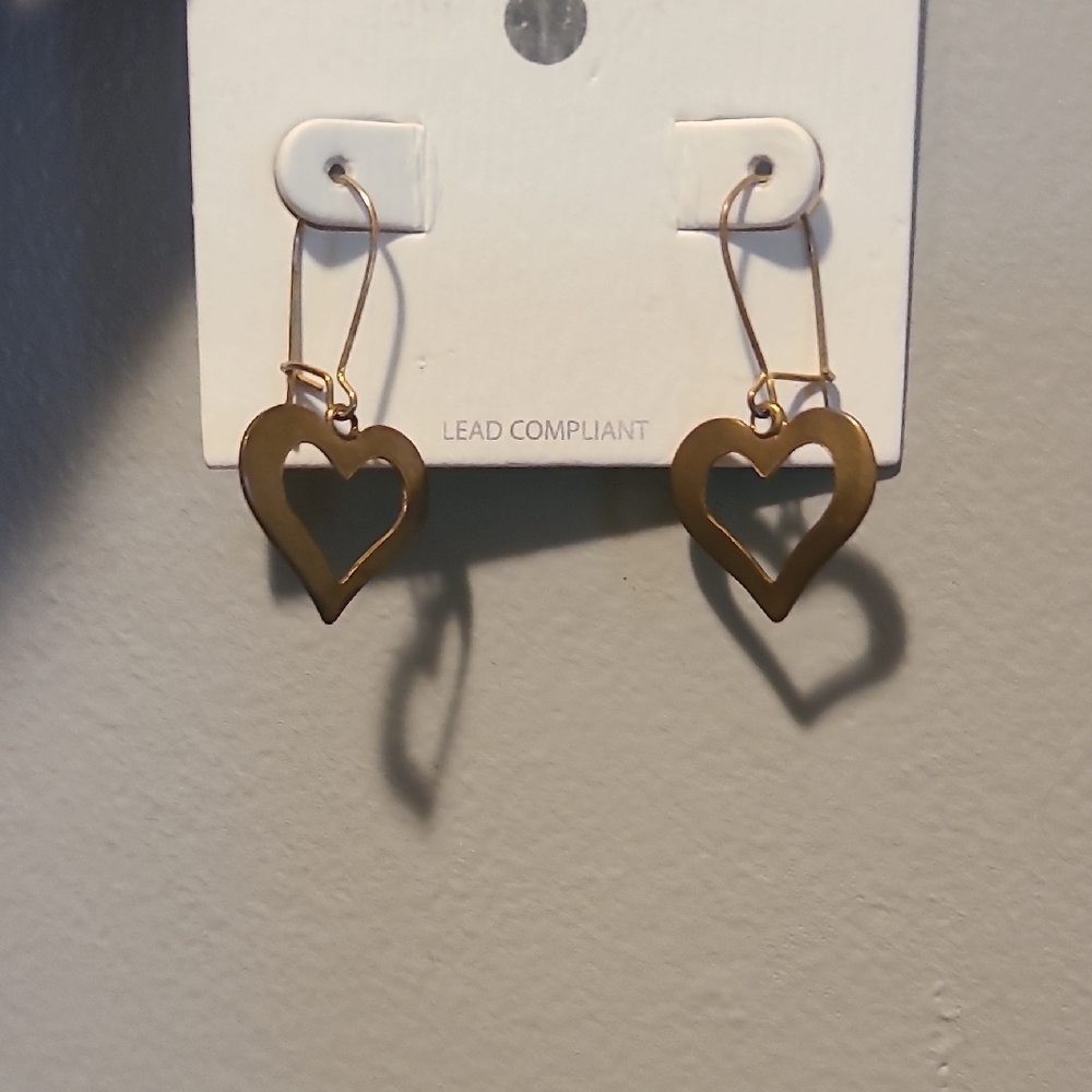 Gold Heart Earrings